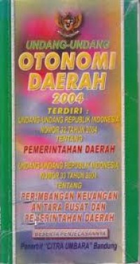 Undang Undang Otonomi Daerah 2004